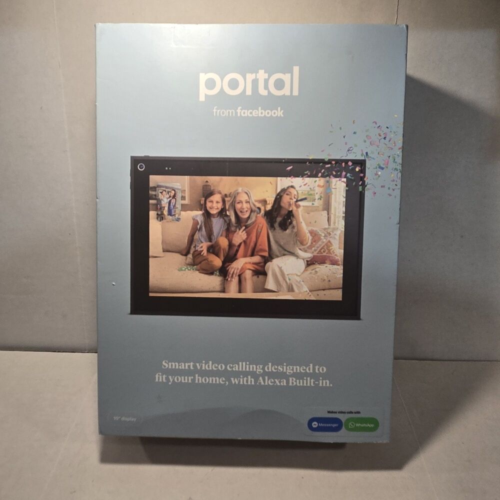 Facebook Portal WD50JM Smart Speaker Alexa Built In- White, 10” CIB